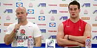 U20イングランド代表のメイプルトフト ヘッドコーチ(左)、クラーク キャプテン